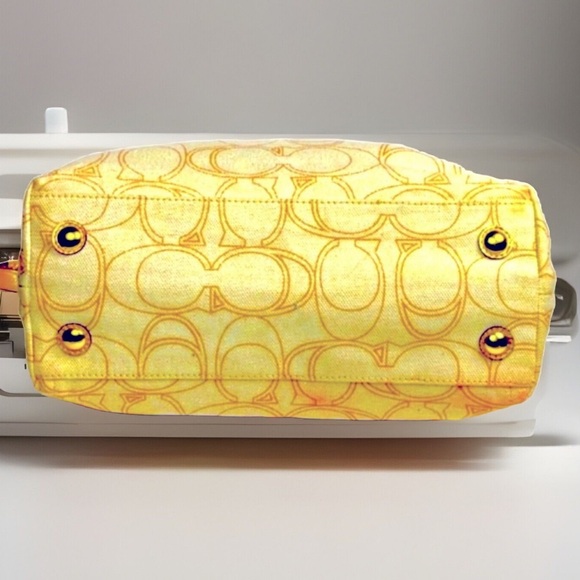 Coach Penelope Metallic Gold Linen Tote - Picture 3 of 4